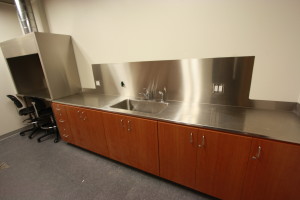 lab with stainless countertops